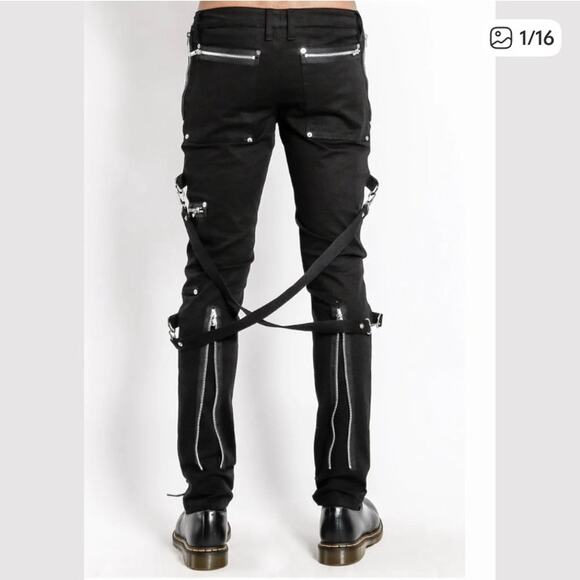 Tripp NYC Other - Tripp NYC Sz 34 Chaos Bondage Pants Goth Emo Punk Rocker Strap Slim Skinny Fit